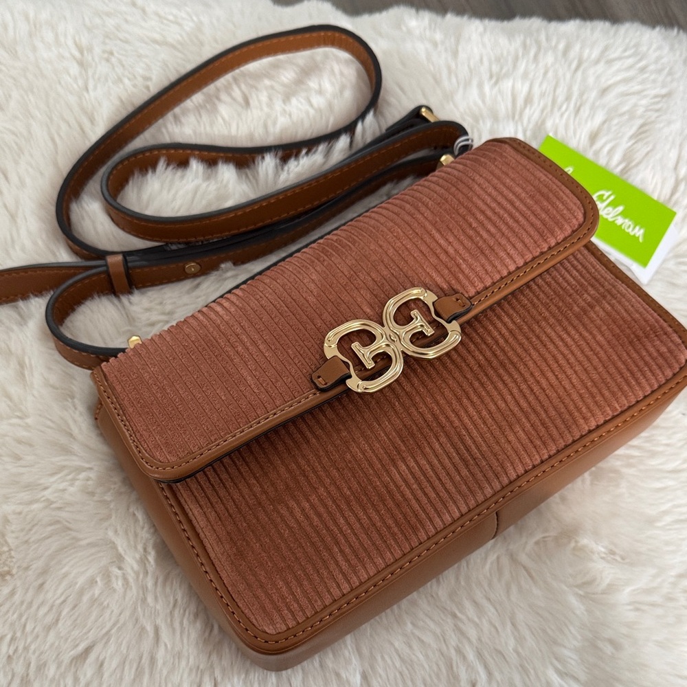 Sam Edelman Brown and Tan Crossbody Bag